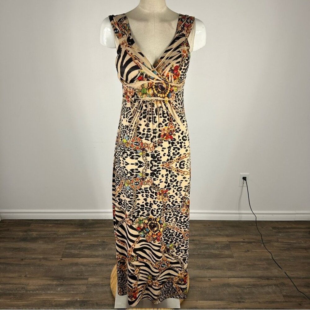 💕 Multicolor Fresh of LA Animal Print Maxi Dress L